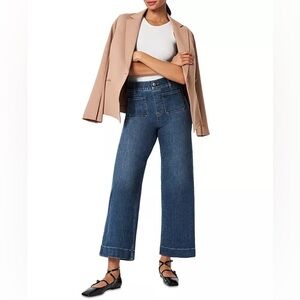 SPANX High Rise Cropped Wide Leg Jeans in Dark Washed Indigo Womens Size XSmall
